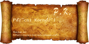 Pécsi Kornél névjegykártya